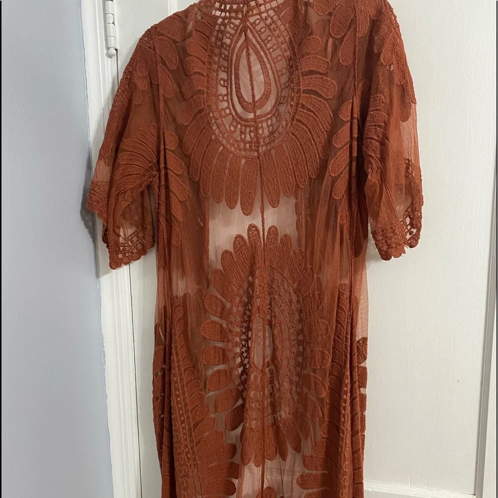 Burnt orange Lace wrap
